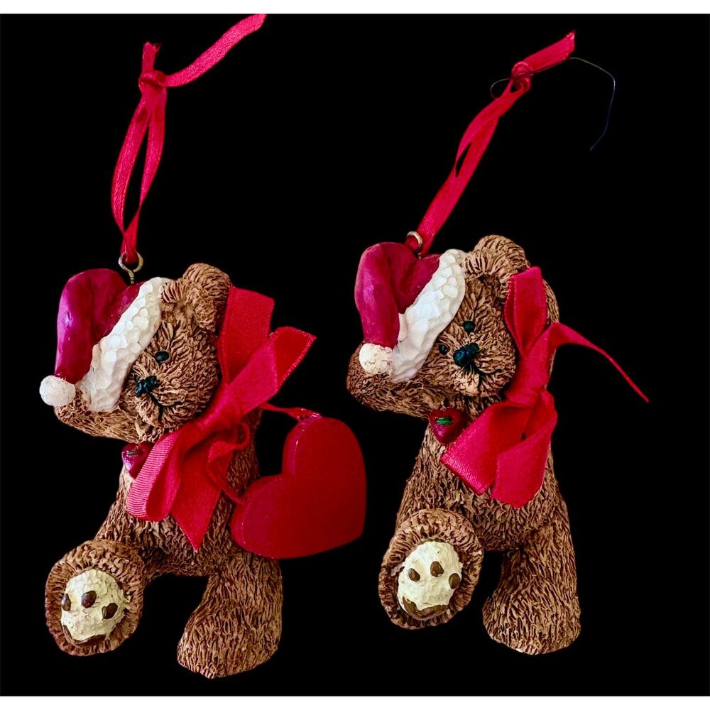 Vintage Kurt Andler's Christmas Tree Ornaments Santa Bears. Lot of 2